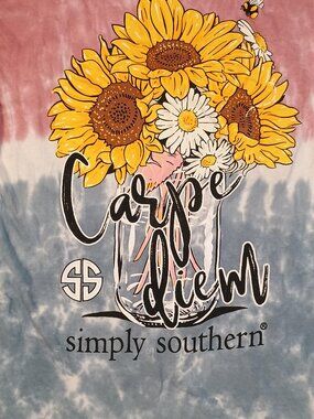 Simply Southern/Long Sleeve Shirt/Women Medium Tie Dye Carpe Diem Preppy Casual